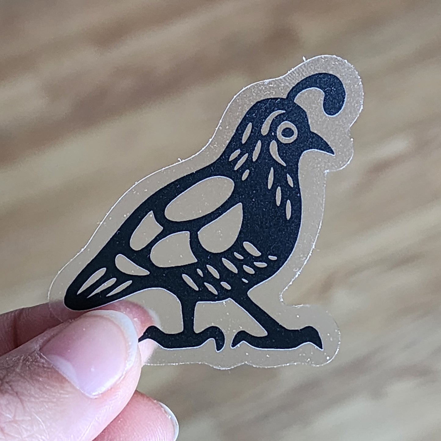 Lino Cut Inspired Quail Sticker