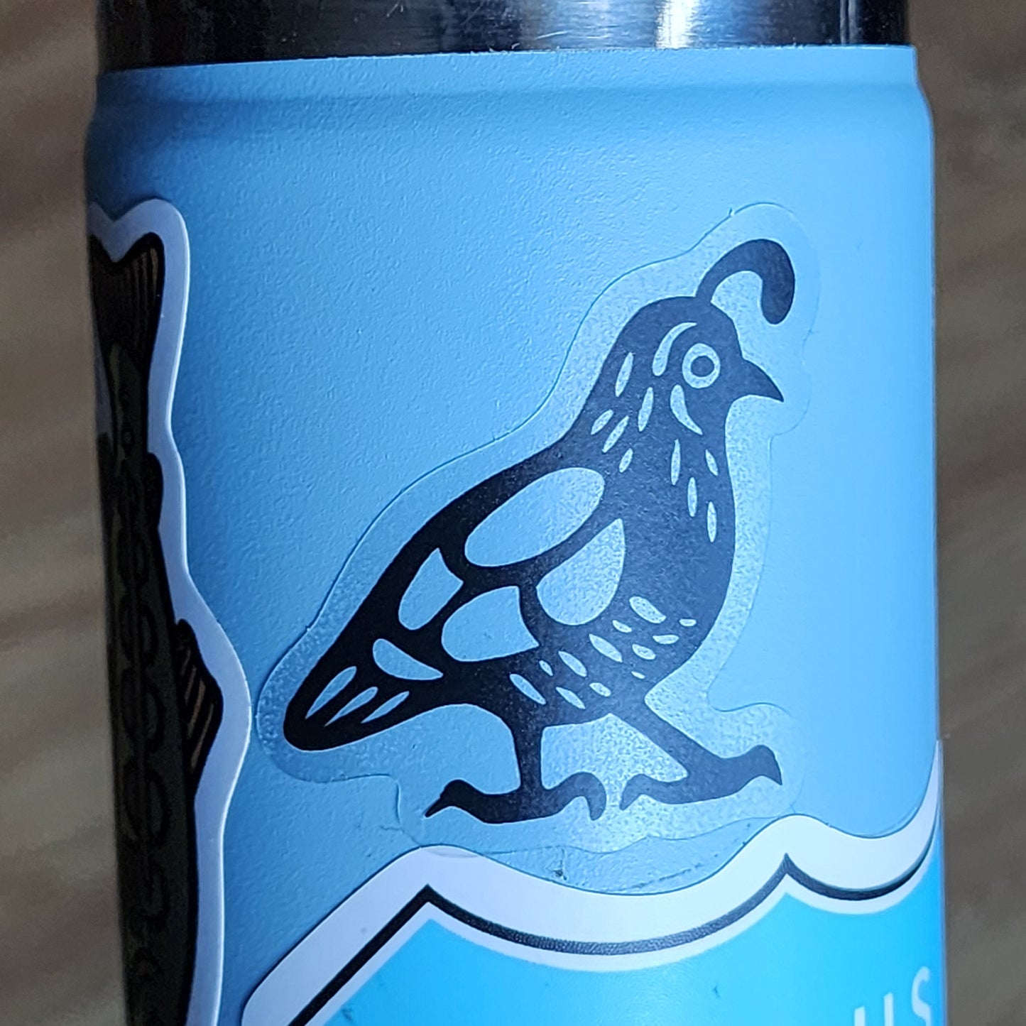 Lino Cut Inspired Quail Sticker