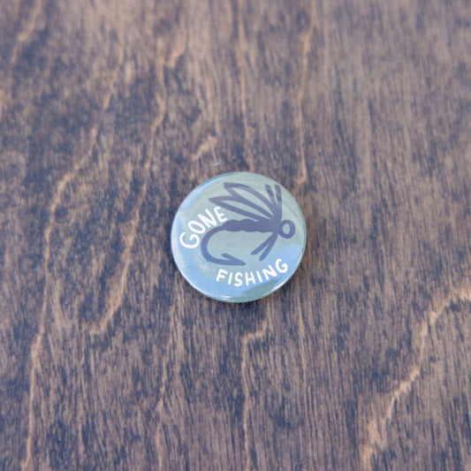 Gone Fishing Pinback Button