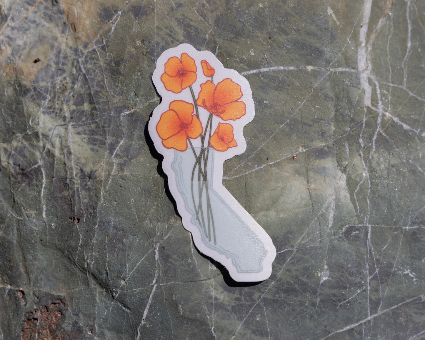California Poppy Vase Sticker